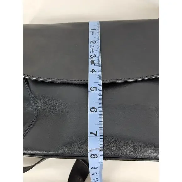 LANCEL VINTAGE BLACK LEATHER SHOULDER BAG – FRONT FLAP – MADE IN ITALY 10"x8"x4" - Picture 16 of 16